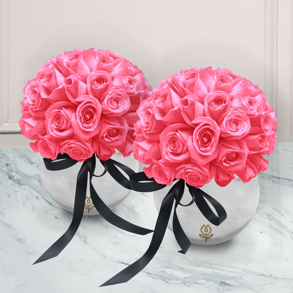 50 Rosas Flotantes en Esfera de Cristal | VITTORIA