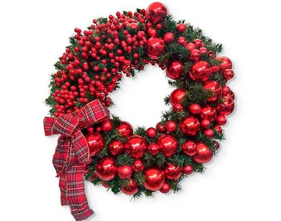 Corona Navideña con esferas rojas | MAGIC