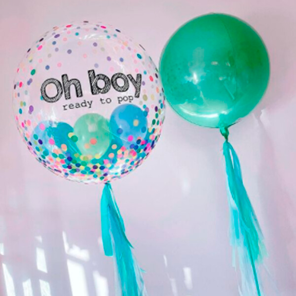 Duo de globos con confetti | CLEAR